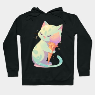 ice cream cat lover - green alien cat Hoodie